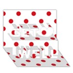 Polka Dots - Fire Engine Red on White Get Well 3D Greeting Card (7x5)