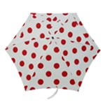 Polka Dots - Fire Engine Red on White Mini Umbrella