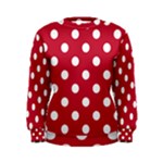 Polka Dots - White on Cardinal Red Women s Sweatshirt