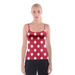 Polka Dots - White on Cardinal Red Spaghetti Strap Top