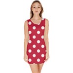 Polka Dots - White on Cardinal Red Bodycon Dress