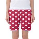 Polka Dots - White on Cardinal Red Women s Basketball Shorts