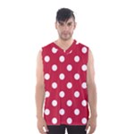 Polka Dots - White on Cardinal Red Men s Basketball Tank Top