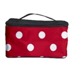 Polka Dots - White on Cardinal Red Cosmetic Storage Case