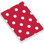 Polka Dots - White on Cardinal Red Large Memo Pads
