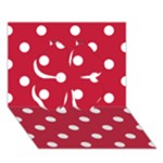 Polka Dots - White on Cardinal Red Clover 3D Greeting Card (7x5)