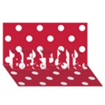 Polka Dots - White on Cardinal Red BEST SIS 3D Greeting Card (8x4)