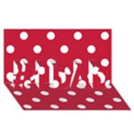 Polka Dots - White on Cardinal Red #1 DAD 3D Greeting Card (8x4)