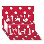Polka Dots - White on Cardinal Red Get Well 3D Greeting Card (7x5)