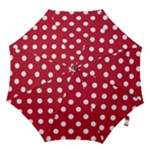 Polka Dots - White on Cardinal Red Hook Handle Umbrella (Medium)