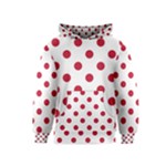Polka Dots - Cardinal Red on White Kid s Pullover Hoodie