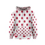 Polka Dots - Cardinal Red on White Kid s Zipper Hoodie
