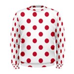 Polka Dots - Cardinal Red on White Men s Sweatshirt