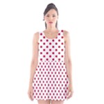 Polka Dots - Cardinal Red on White Scoop Neck Skater Dress