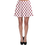 Polka Dots - Cardinal Red on White Skater Skirt