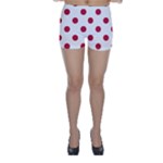 Polka Dots - Cardinal Red on White Skinny Shorts