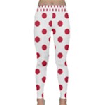 Polka Dots - Cardinal Red on White Yoga Leggings