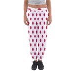 Polka Dots - Cardinal Red on White Women s Jogger Sweatpants