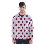 Polka Dots - Cardinal Red on White Wind Breaker (Men)
