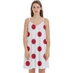 Polka Dots - Cardinal Red on White Women s Reversible Sports Bra with Border