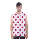 Polka Dots - Cardinal Red on White Men s Basketball Tank Top