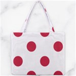 Polka Dots - Cardinal Red on White Mini Tote Bag