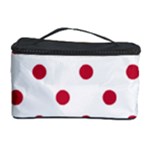 Polka Dots - Cardinal Red on White Cosmetic Storage Case