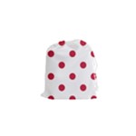 Polka Dots - Cardinal Red on White Drawstring Pouch (XS)