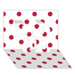 Polka Dots - Cardinal Red on White LOVE 3D Greeting Card (7x5)