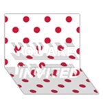 Polka Dots - Cardinal Red on White YOU ARE INVITED 3D Greeting Card (7x5)