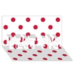 Polka Dots - Cardinal Red on White BEST SIS 3D Greeting Card (8x4)