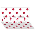 Polka Dots - Cardinal Red on White PARTY 3D Greeting Card (8x4)