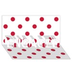 Polka Dots - Cardinal Red on White ENGAGED 3D Greeting Card (8x4)