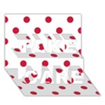 Polka Dots - Cardinal Red on White TAKE CARE 3D Greeting Card (7x5)