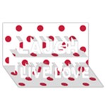 Polka Dots - Cardinal Red on White Laugh Live Love 3D Greeting Card (8x4)