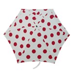 Polka Dots - Cardinal Red on White Mini Umbrella