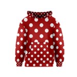 Polka Dots - White on Dark Candy Apple Red Kid s Pullover Hoodie