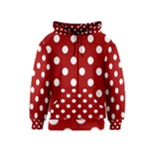 Polka Dots - White on Dark Candy Apple Red Kid s Zipper Hoodie