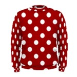 Polka Dots - White on Dark Candy Apple Red Men s Sweatshirt