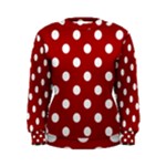 Polka Dots - White on Dark Candy Apple Red Women s Sweatshirt