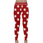 Polka Dots - White on Dark Candy Apple Red Yoga Leggings