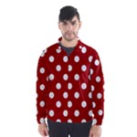 Polka Dots - White on Dark Candy Apple Red Wind Breaker (Men)