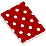 Polka Dots - White on Dark Candy Apple Red Large Memo Pads