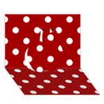 Polka Dots - White on Dark Candy Apple Red Apple 3D Greeting Card (7x5)