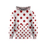 Polka Dots - Dark Candy Apple Red on White Kid s Pullover Hoodie