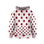 Polka Dots - Dark Candy Apple Red on White Kid s Zipper Hoodie