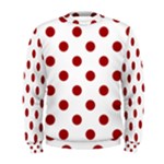 Polka Dots - Dark Candy Apple Red on White Men s Sweatshirt