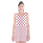 Polka Dots - Dark Candy Apple Red on White Scoop Neck Skater Dress