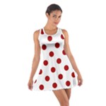 Polka Dots - Dark Candy Apple Red on White Cotton Racerback Dress