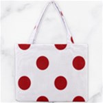 Polka Dots - Dark Candy Apple Red on White Mini Tote Bag